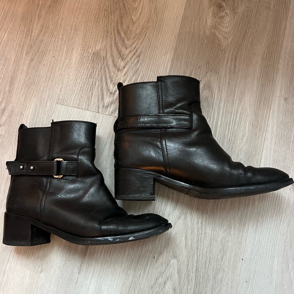 J. Crew Black Leather Ankle Boots